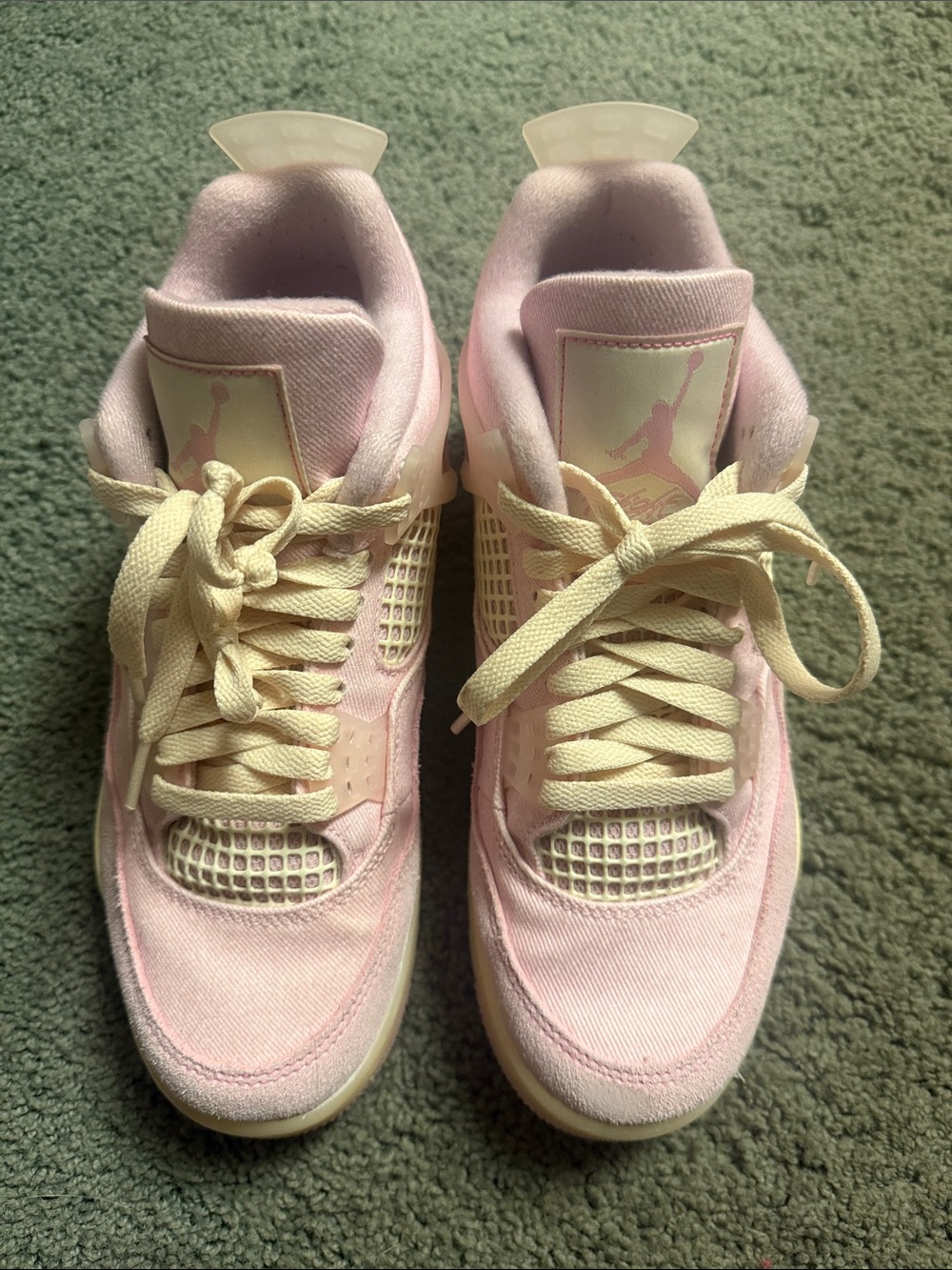 Jordan Girls' Pink and Cream Retro 4 Low Top Sneakers